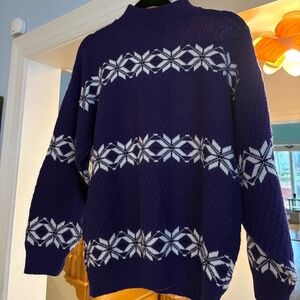 American Pride Purple Snowflake Sweater--Medium